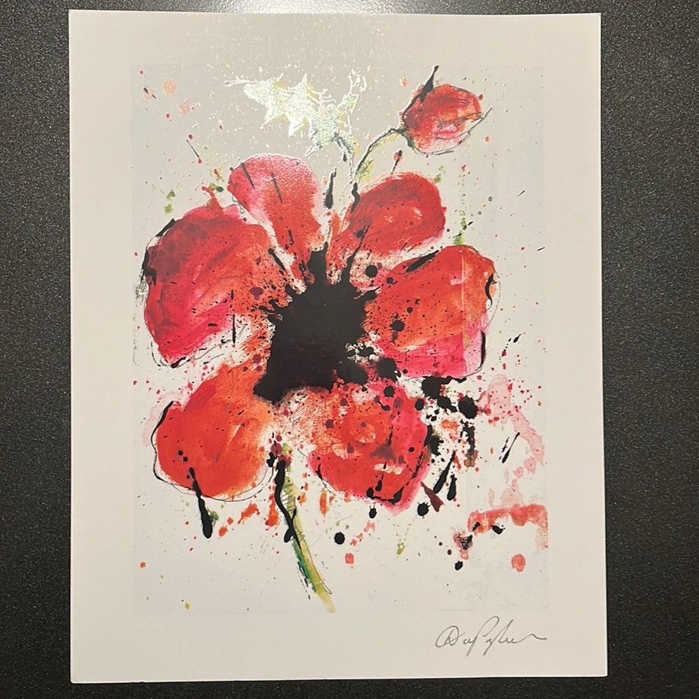 Abstract Poppy by Dominic Pangborn -Seriolithograph on Archival Paper